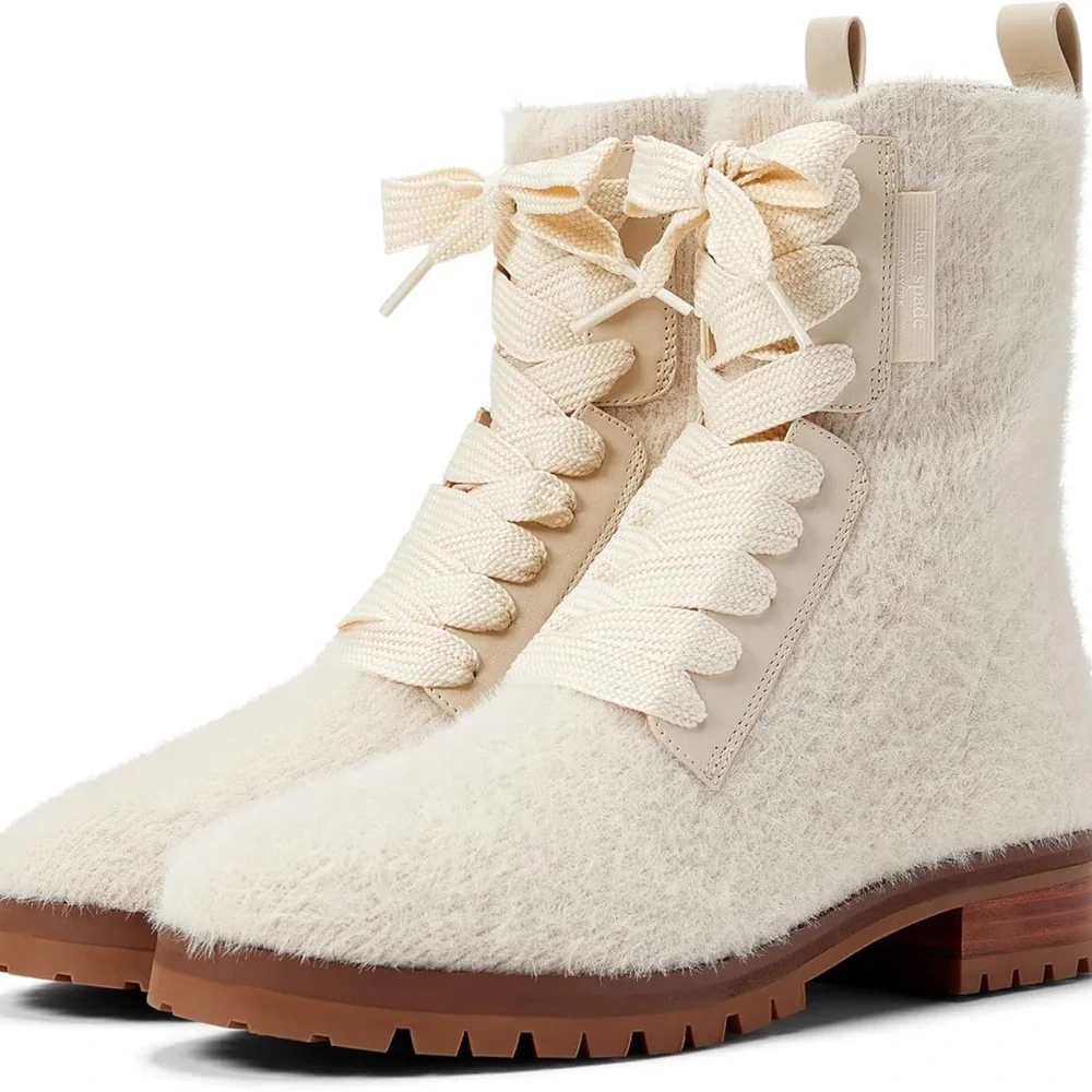 Kate Spade New York Merigue Combat Boots Cream Lace-Up‎ Women’s size 11 - Picture 10 of 10